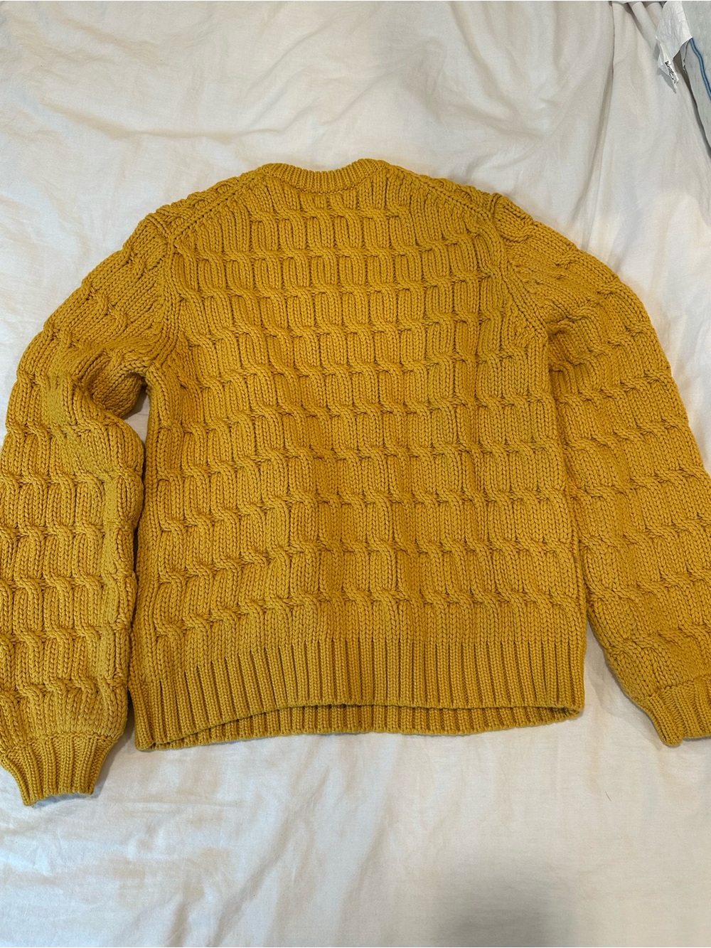 LK Bennett Chunky Cable Crewneck Sweater - Mustard Yellow - Picture 2 of 4